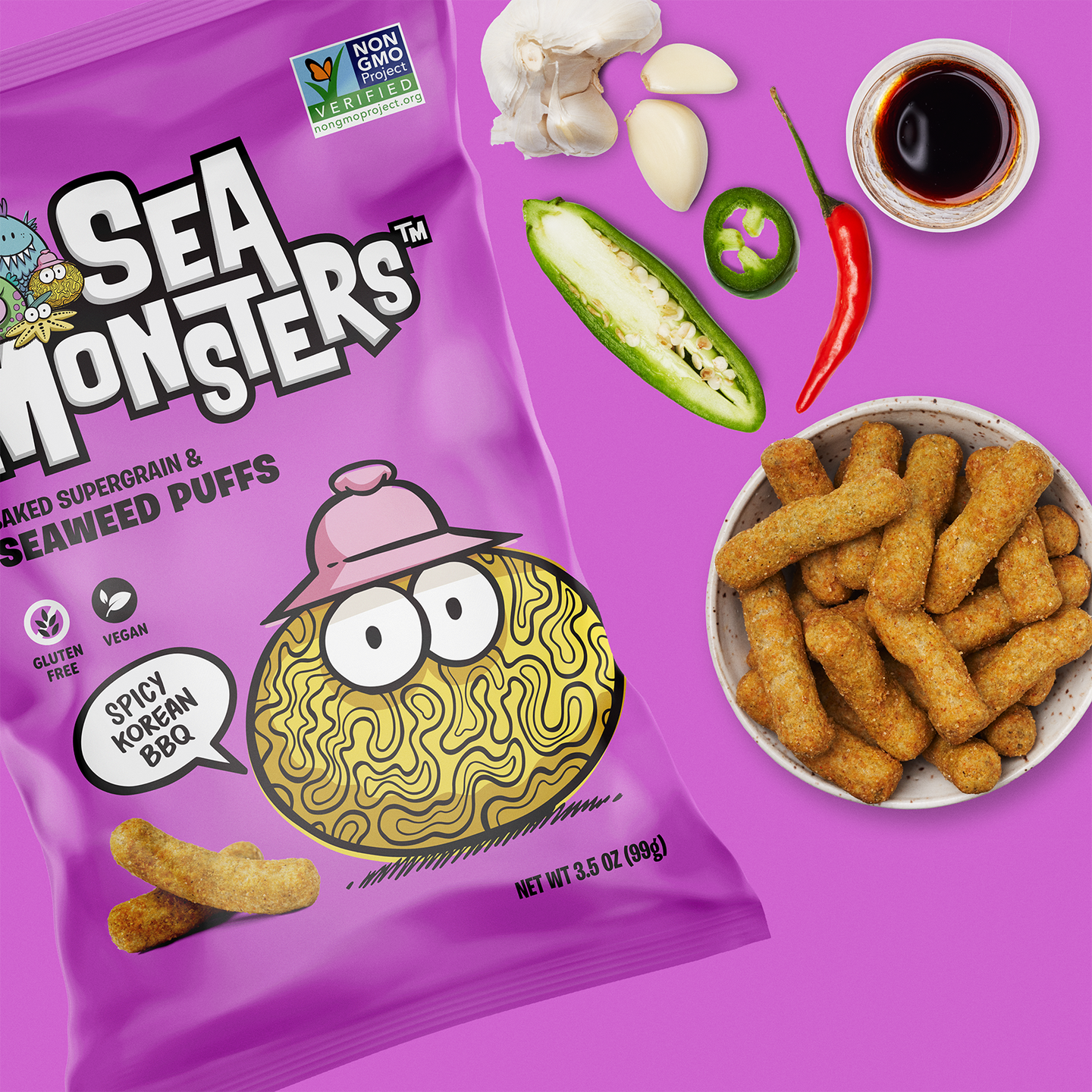 Spicy Korean BBQ flavor, 3.5oz 8 bags