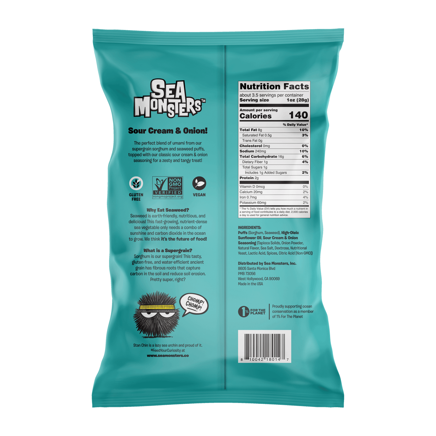 Sour Cream & Onion Flavor, 3.5oz 8 bags