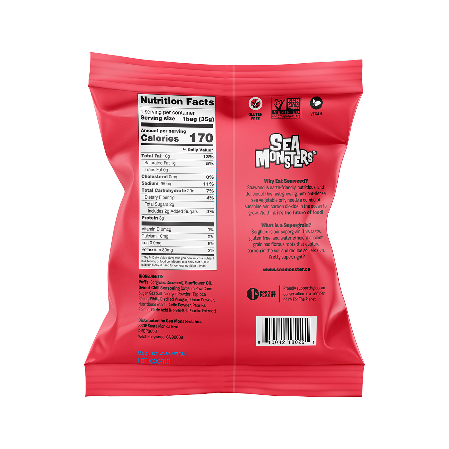 Baked Seaweed Puffs 1.25oz x12 VARIETY Pack