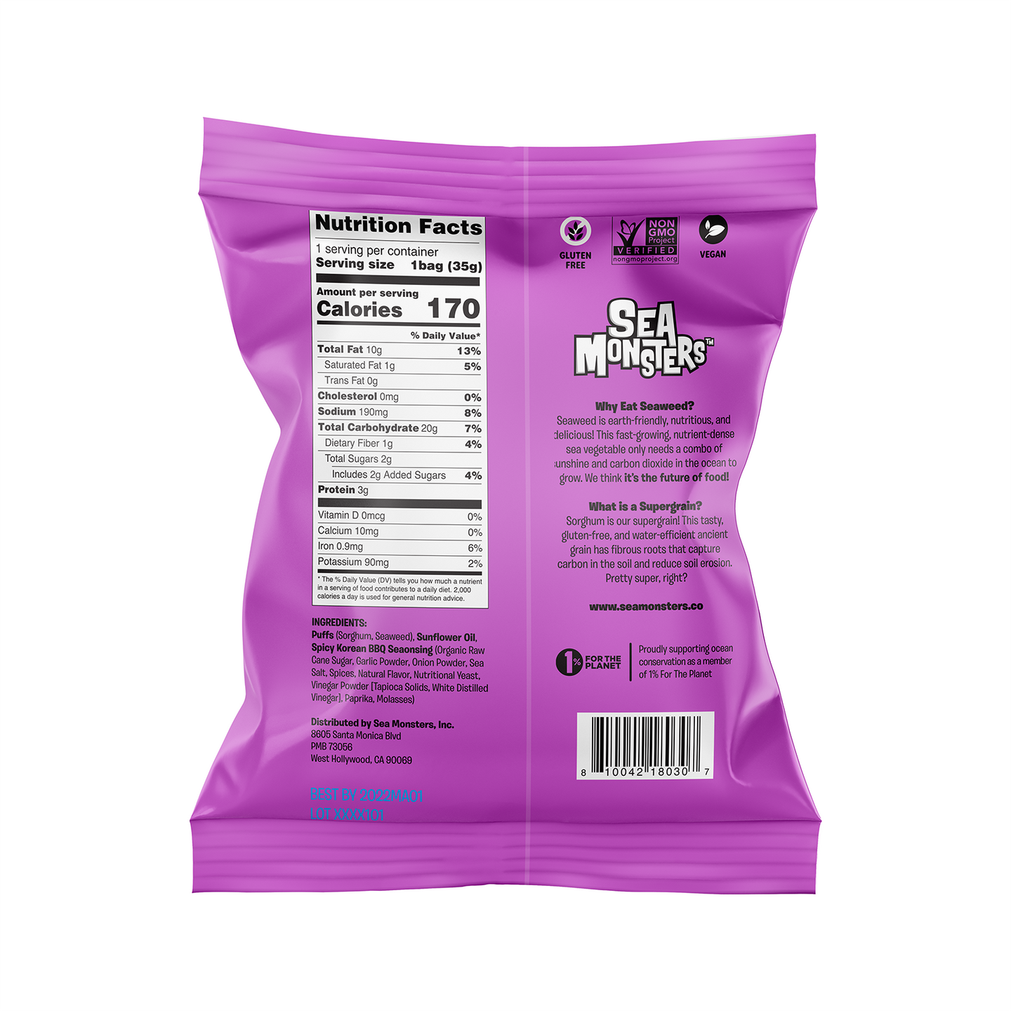 Baked Seaweed Puffs 1.25oz x12 VARIETY Pack