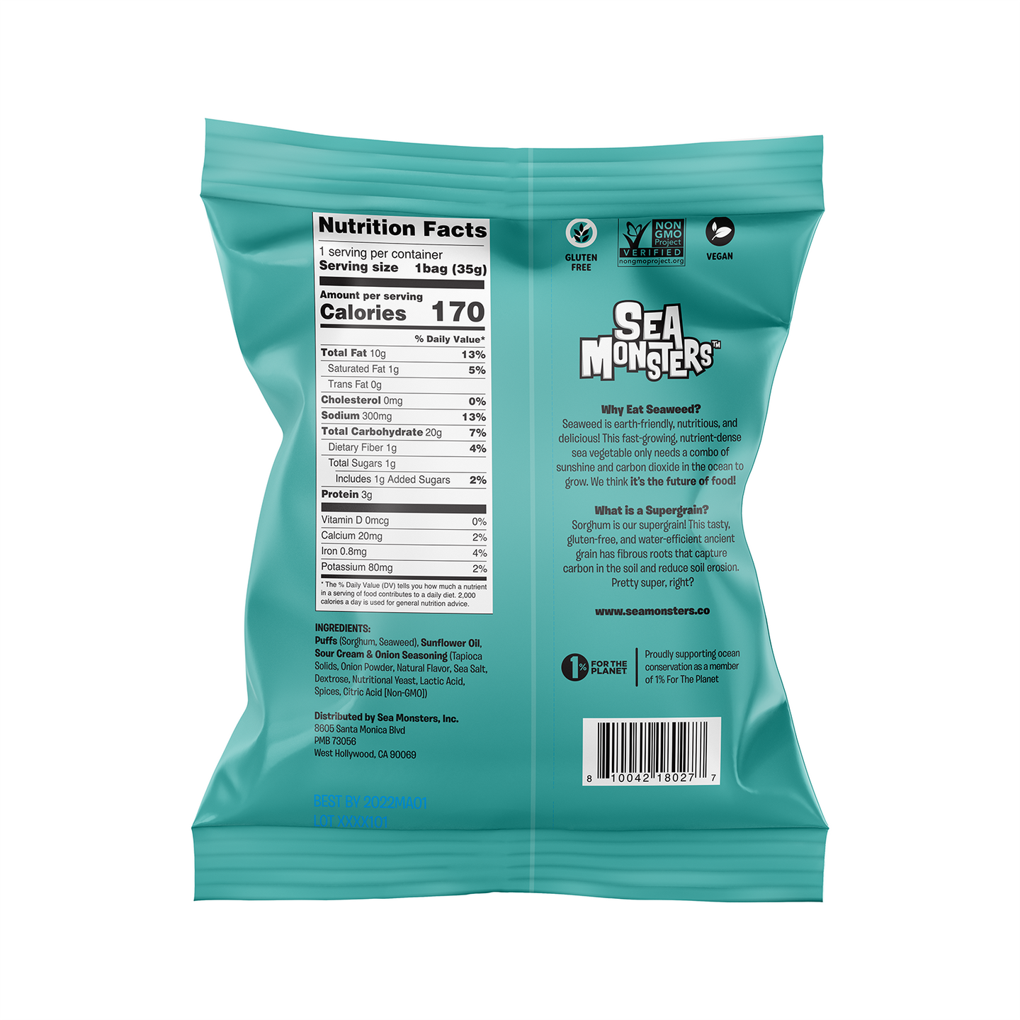Baked Seaweed Puffs 1.25oz x12 VARIETY Pack