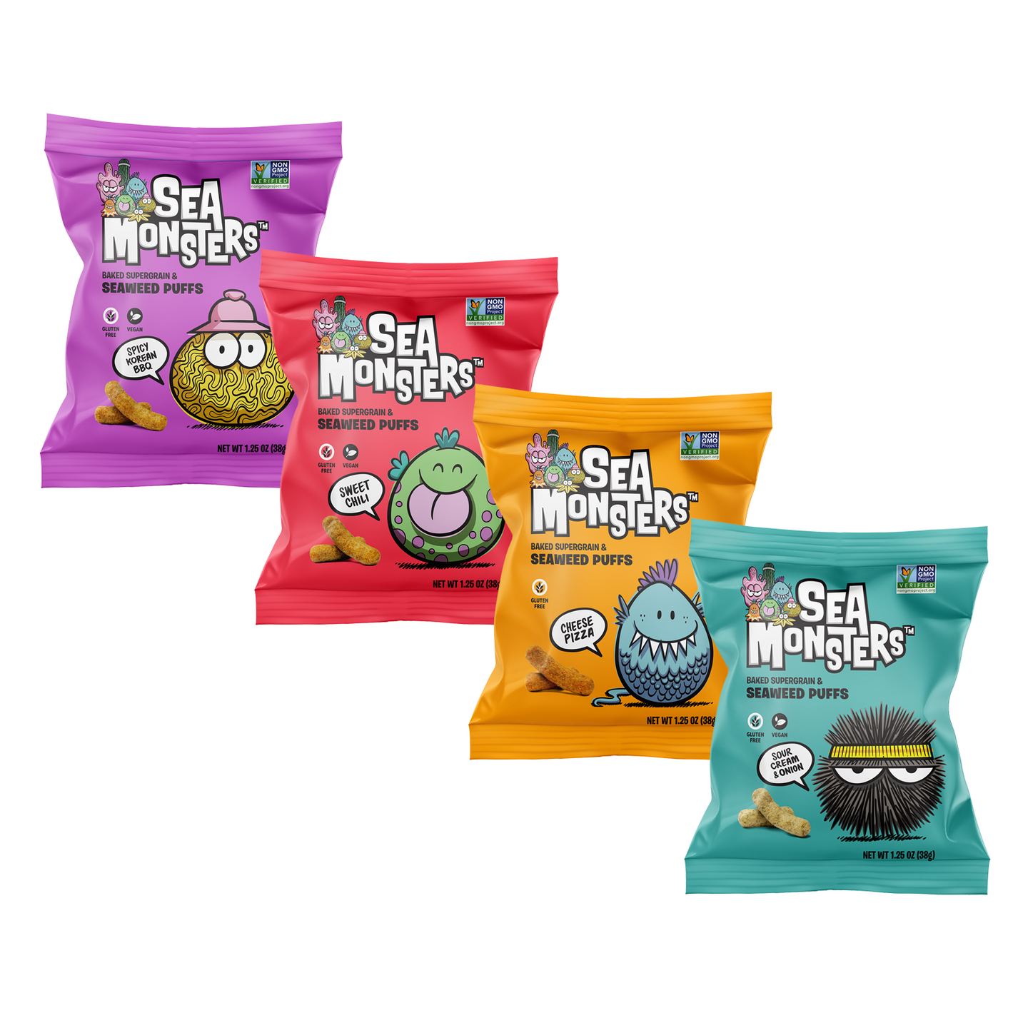 Baked Seaweed Puffs 1.25oz x12 VARIETY Pack
